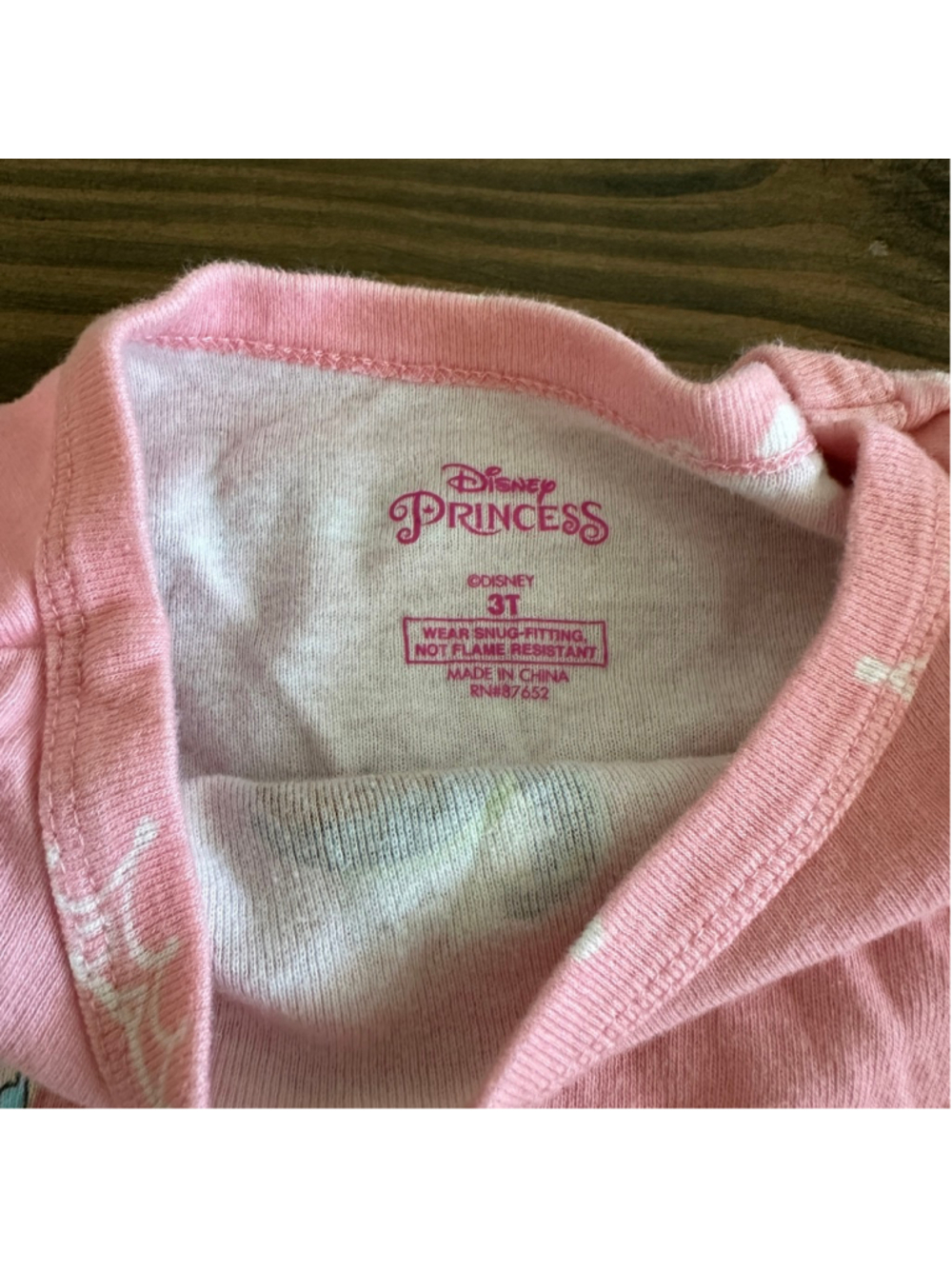 Disney Princess Pajama Set Girls 3T Pink Cinderella Belle Tiana Cotton - Picture 2 of 7